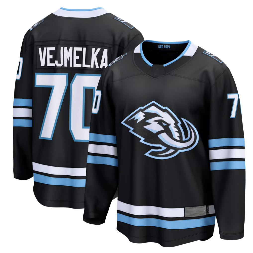 Gdoa U.Mammoth #70 Karel Vejmelka Black Home Breakaway Jerseys