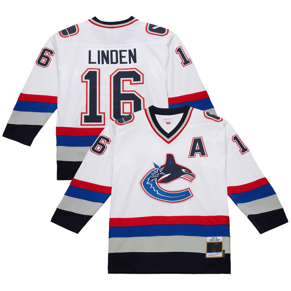 Gdoa V.Canucks #16 Trevor Linden White 2003-04 Power Play Jerseys