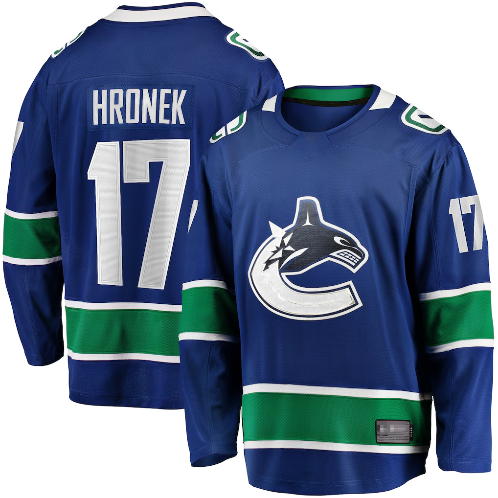 Gdoa V.Canucks #17 Filip Hronek Blue Home Breakaway Jerseys