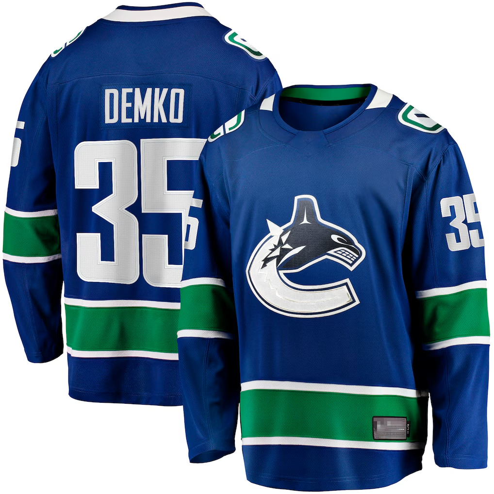 Gdoa V.Canucks #35 Thatcher Demko Blue Home Breakaway Jerseys