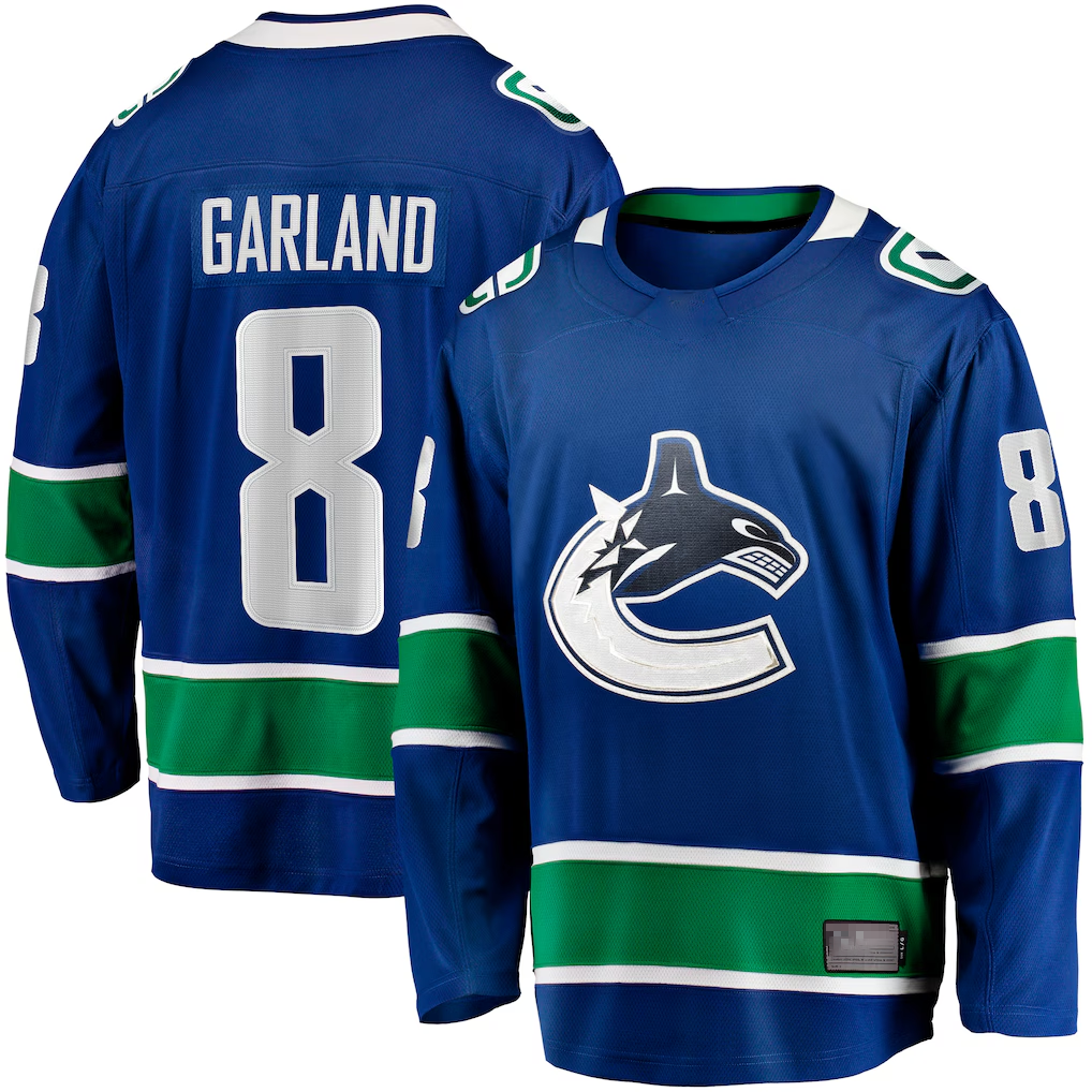 Gdoa V.Canucks #8 Conor Garland Blue Home Breakaway Jerseys