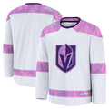 Gdoa V.Golden Knights White 2024 Hockey Fights Cancer Practice Jerseys