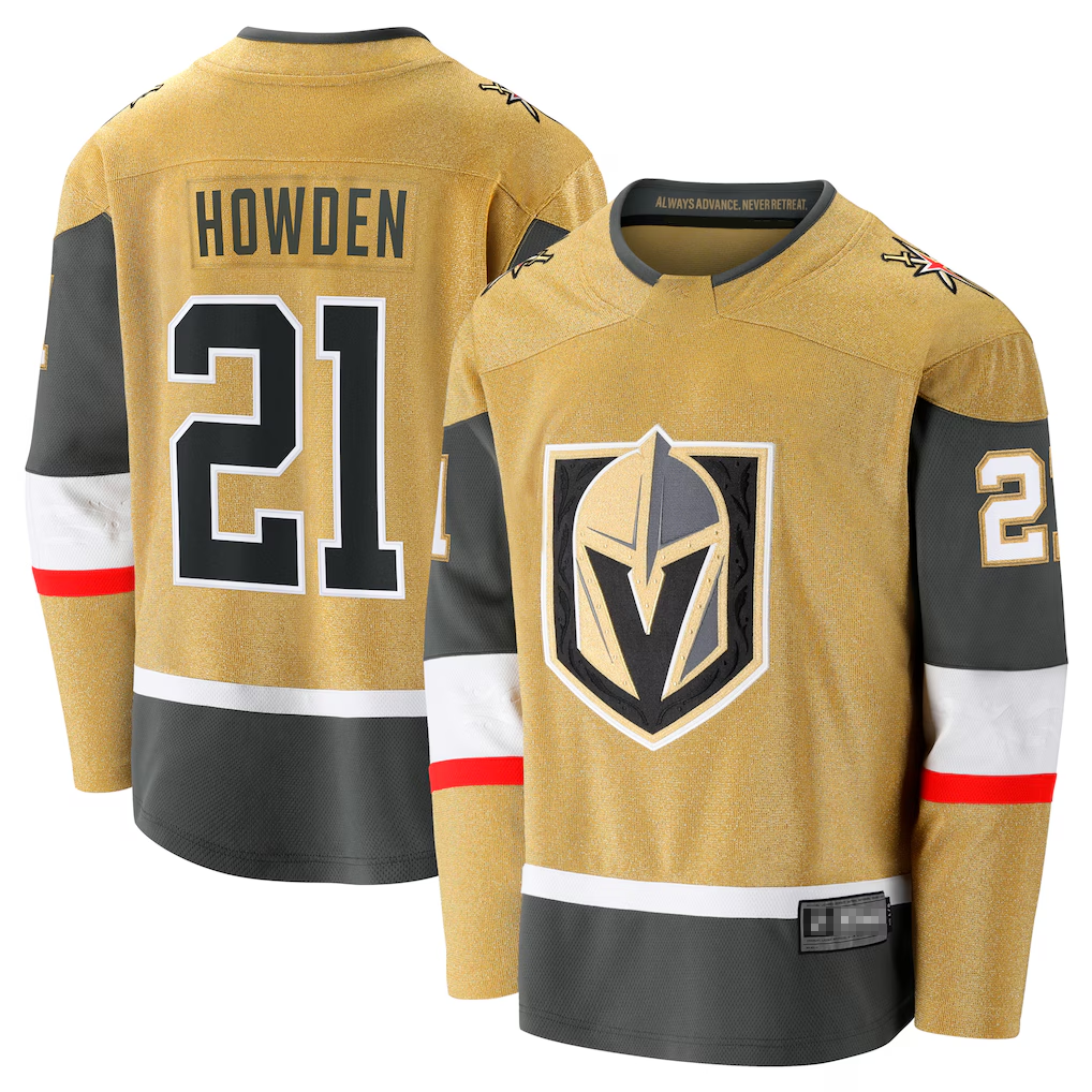 Gdoa V.Golden Knights #21 Brett Howden Gold Home Premier Breakaway Player Jerseys