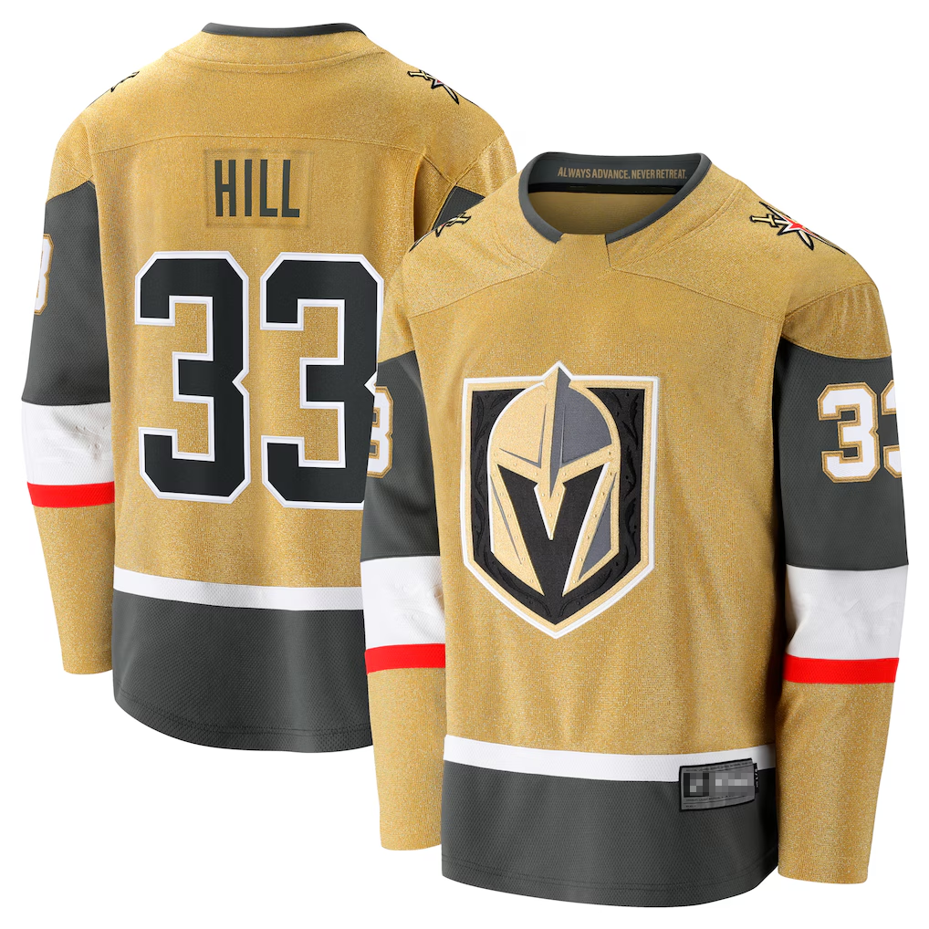 Gdoa V.Golden Knights #33 Adin Hill Gold Home Breakaway Jerseys