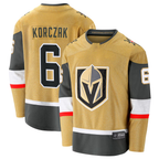 Gdoa V.Golden Knights #6 Kaedan Korczak Gold Home Breakaway Jerseys