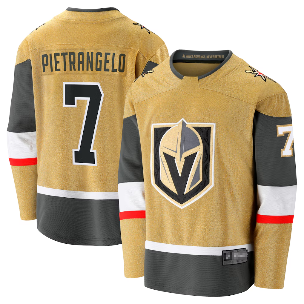 Gdoa V.Golden Knights #7 Alex Pietrangelo Gold Home Breakaway Jerseys