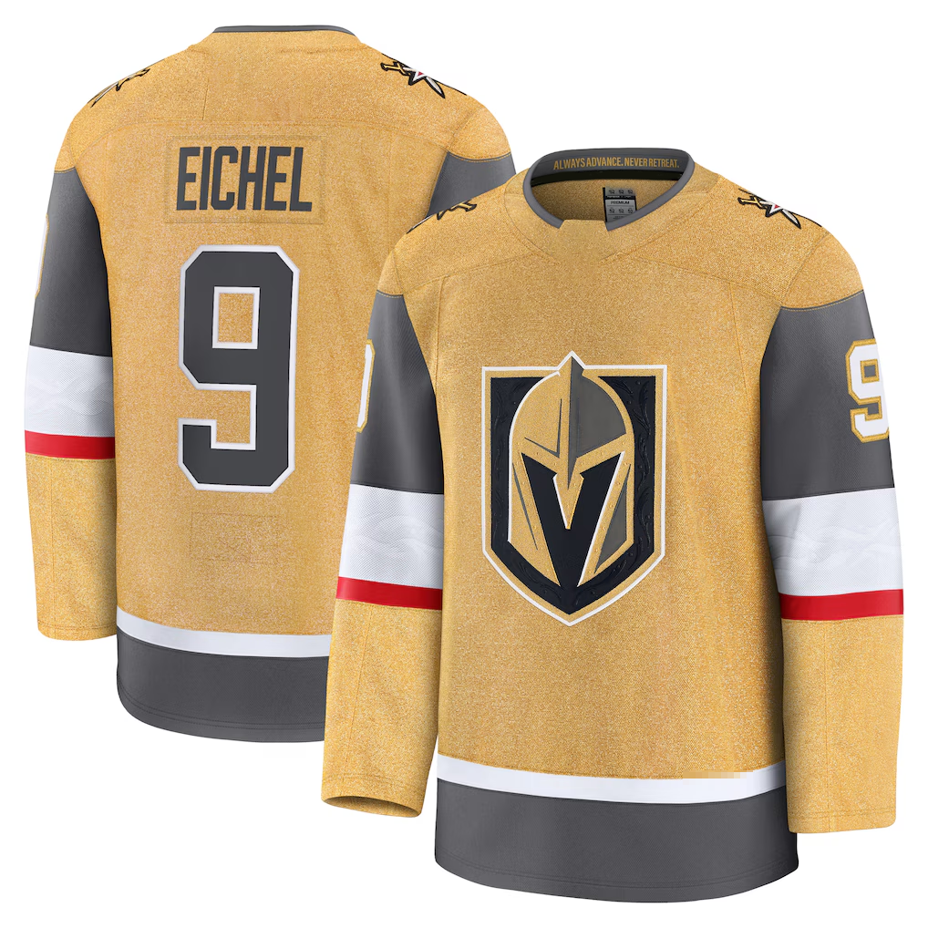Gdoa V.Golden Knights #9 Jack Eichel Gold Home Premium Jerseys