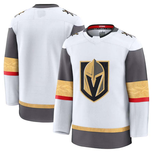 V.Golden Knights Fanatics Away Premium Jersey - White Stitched American Hockey Jerseys