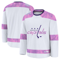 Gdoa W.Capitals White 2024 Hockey Fights Cancer Practice Jerseys