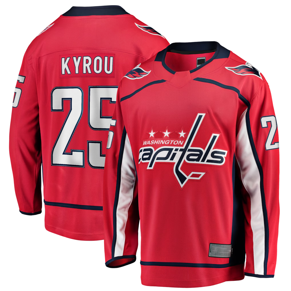 Gdoa W.Capitals #25 Jordan Kyrou Red Home Breakaway Jerseys