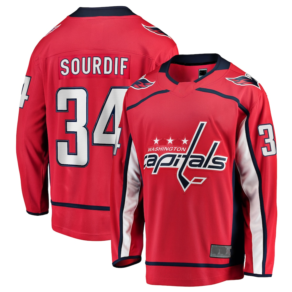 Gdoa W.Capitals #34 Justin Sourdif Red Home Breakaway Jerseys