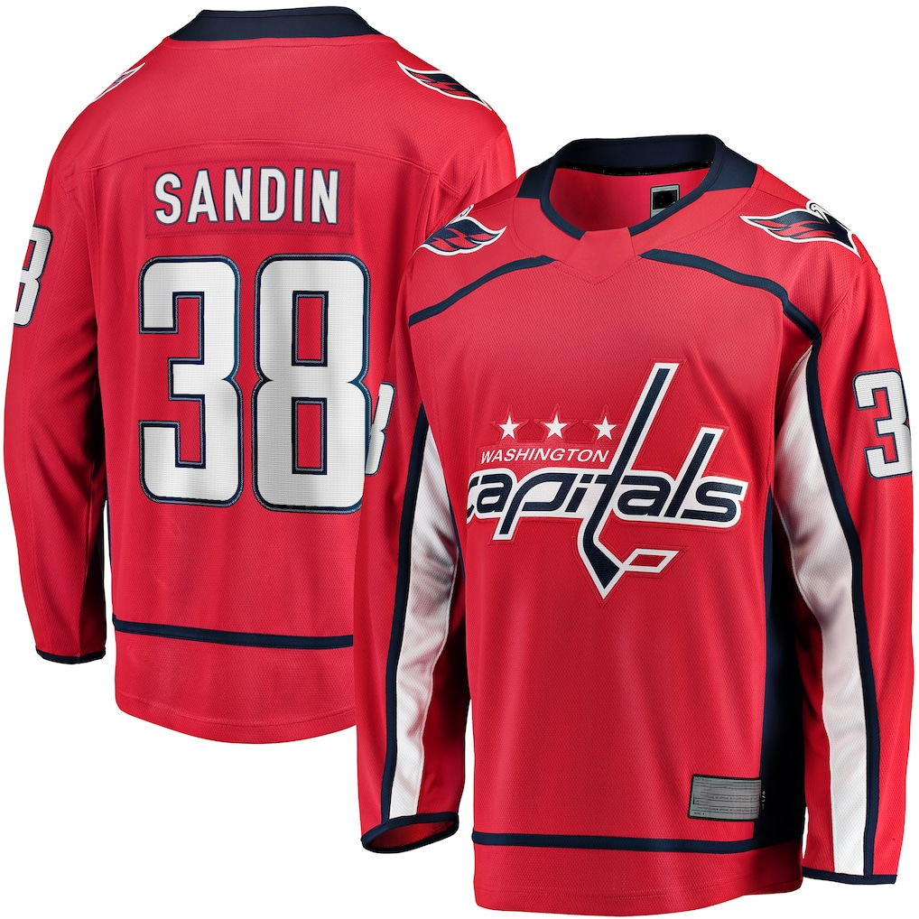 Gdoa W.Capitals #38 Rasmus Sandin Red Home Breakaway Jerseys