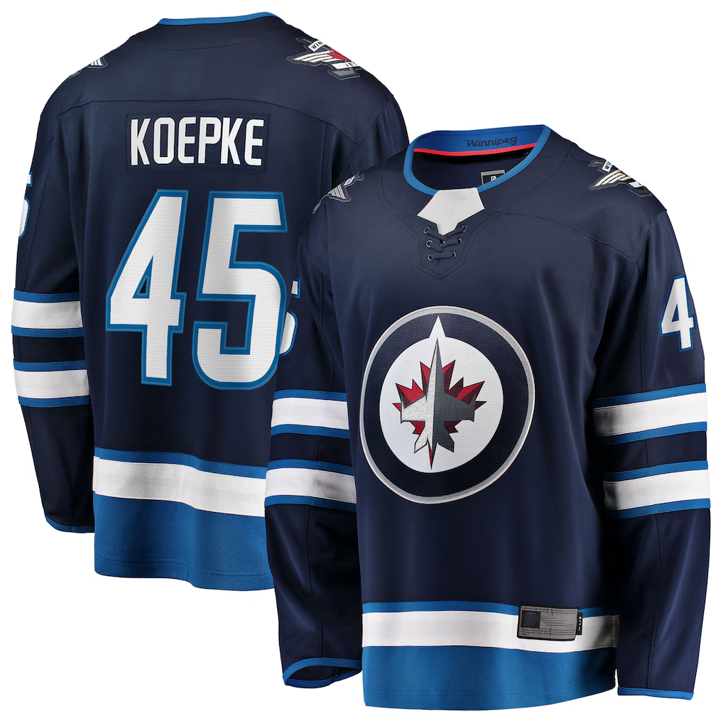 Gdoa W.Jets #45 Cole Koepke Navy Home Breakaway Jerseys