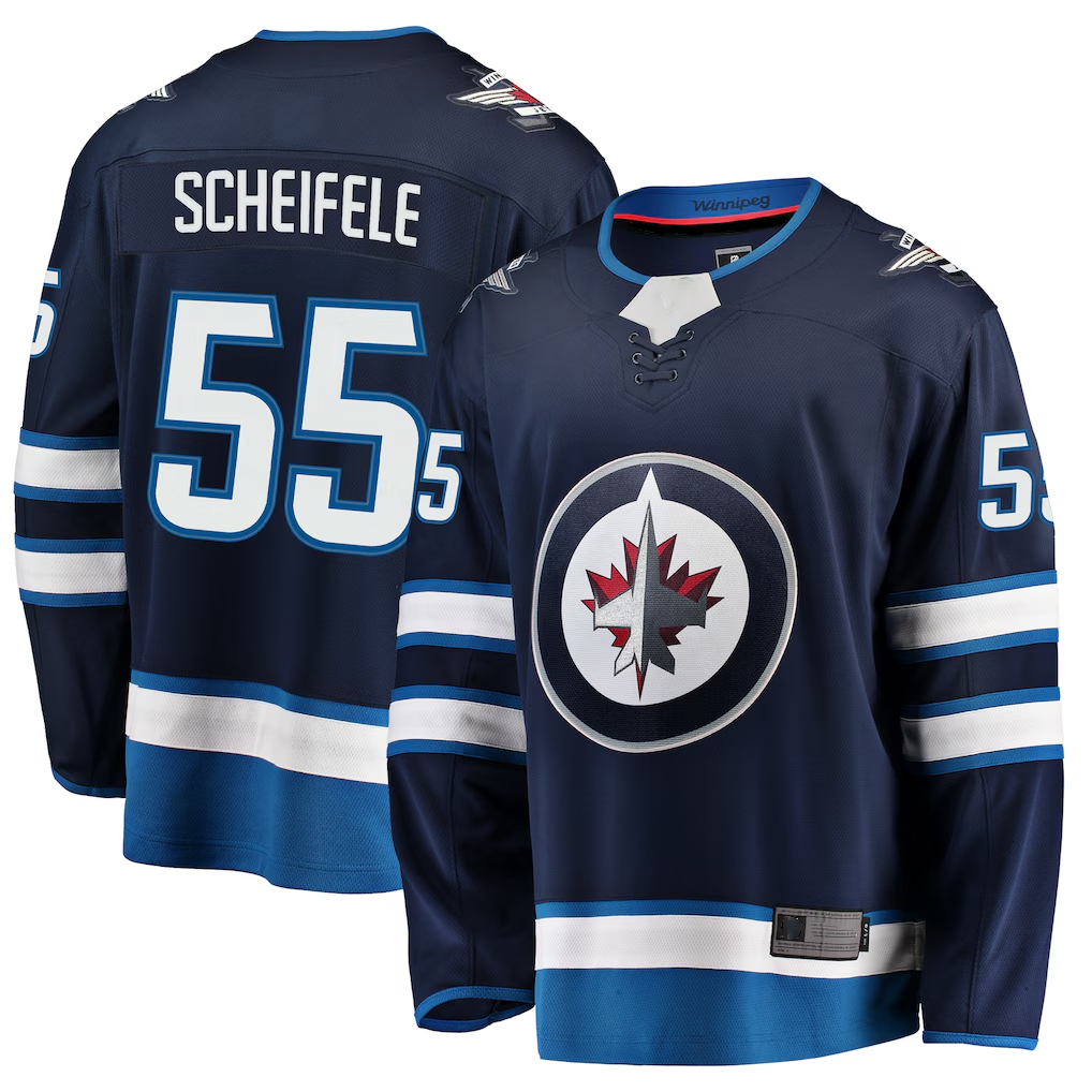 Gdoa W.Jets #55 Mark Scheifele Navy Breakaway Replica Jerseys