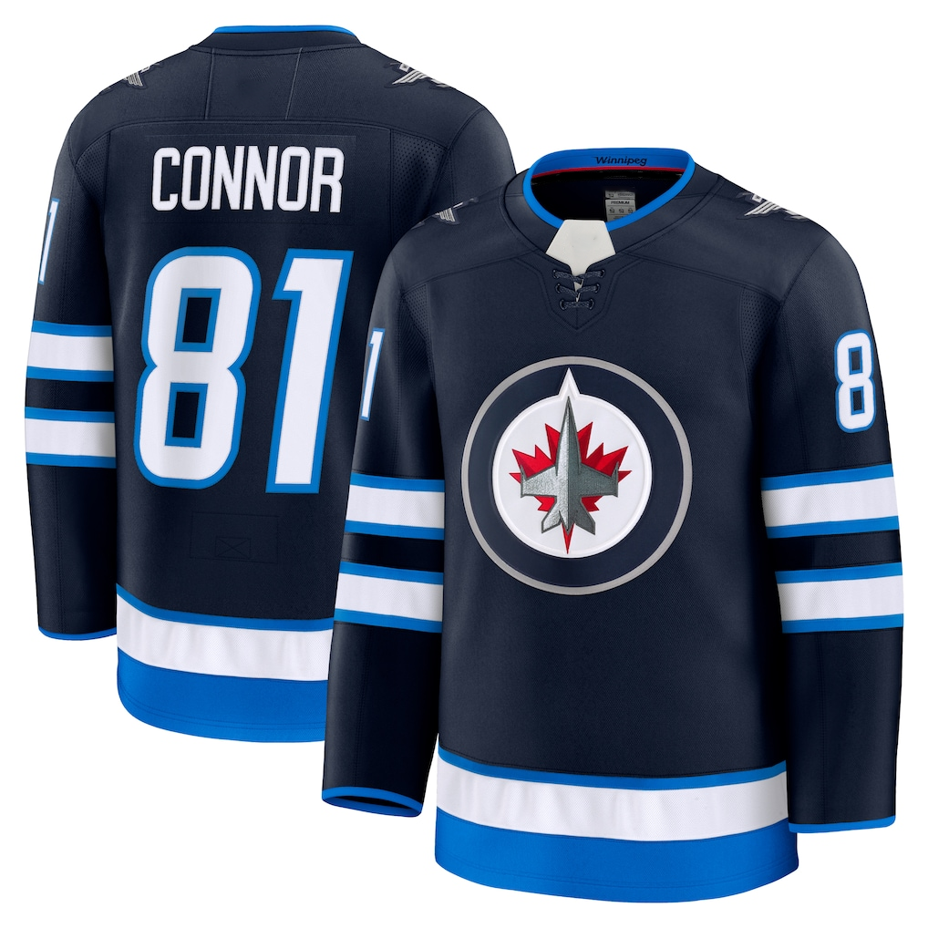 Gdoa W.Jets #81 Kyle Connor Navy Home Premium Jerseys