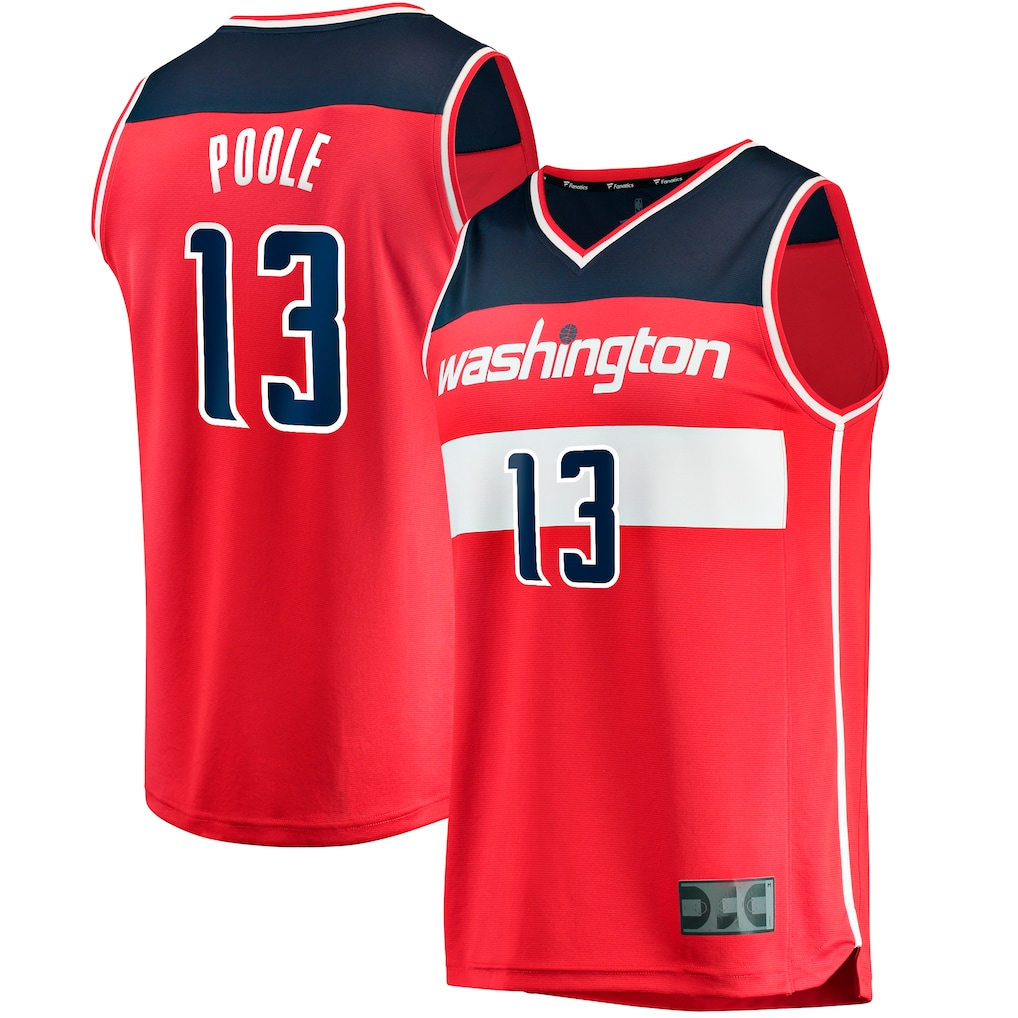 Edoa W.Wizards #13 Jordan Poole Red Fast Break Player Jerseys - Icon Edition