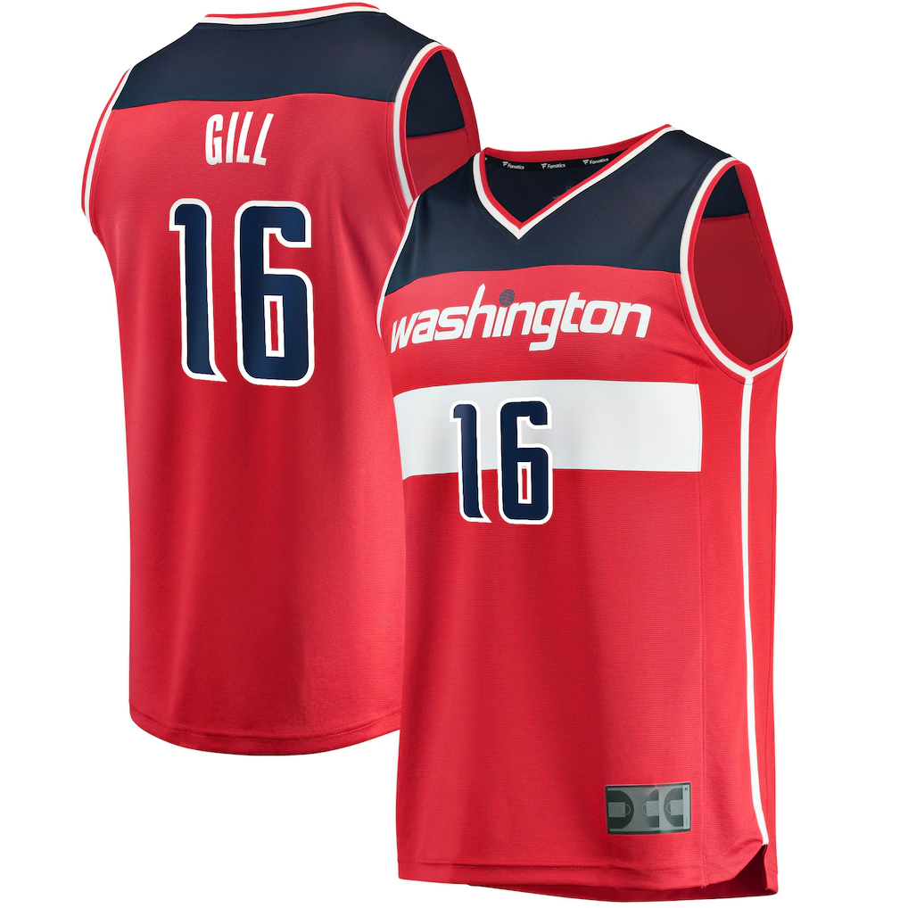 Edoa W.Wizards #16 Anthony Gill Red Fast Break Replica Jerseys - Icon Edition