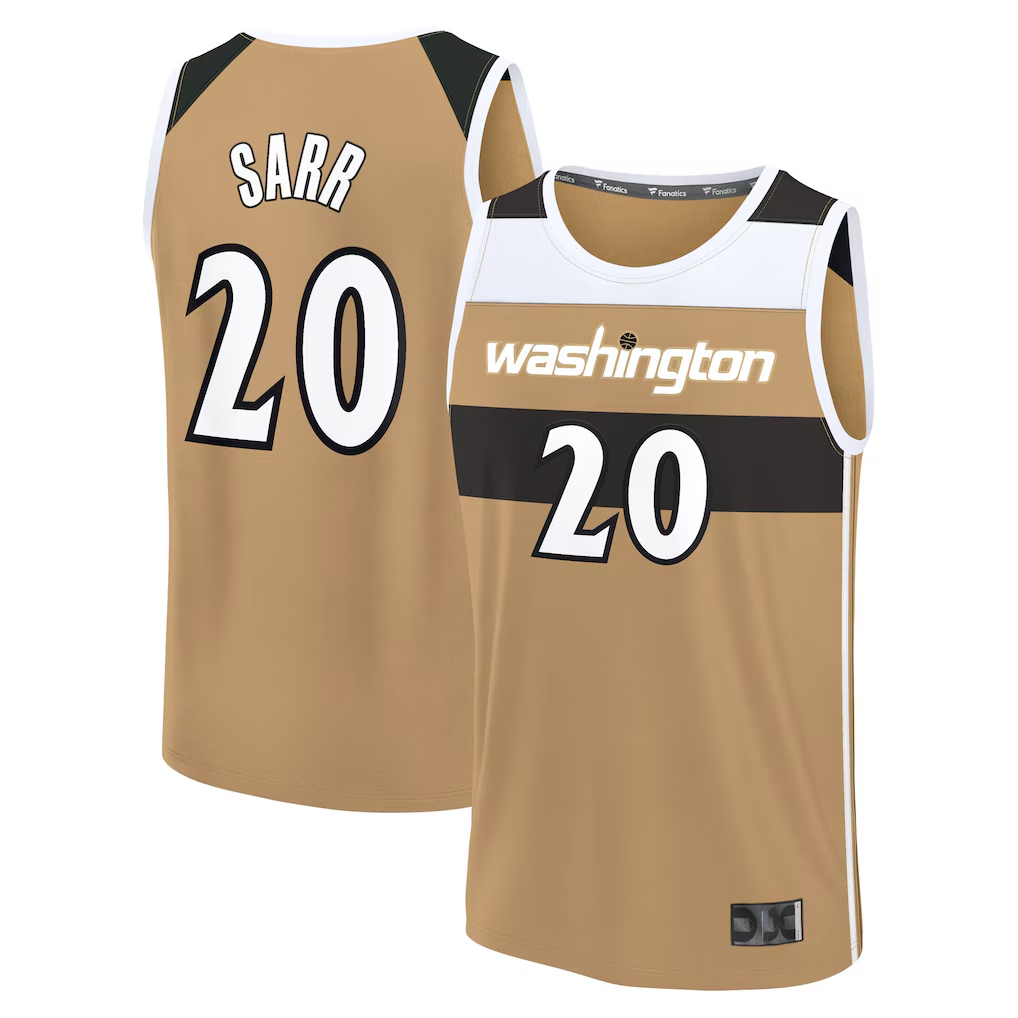 Edoa W.Wizards #20 Alex Sarr Gold 2025-26 City Edition Fast Break Jerseys