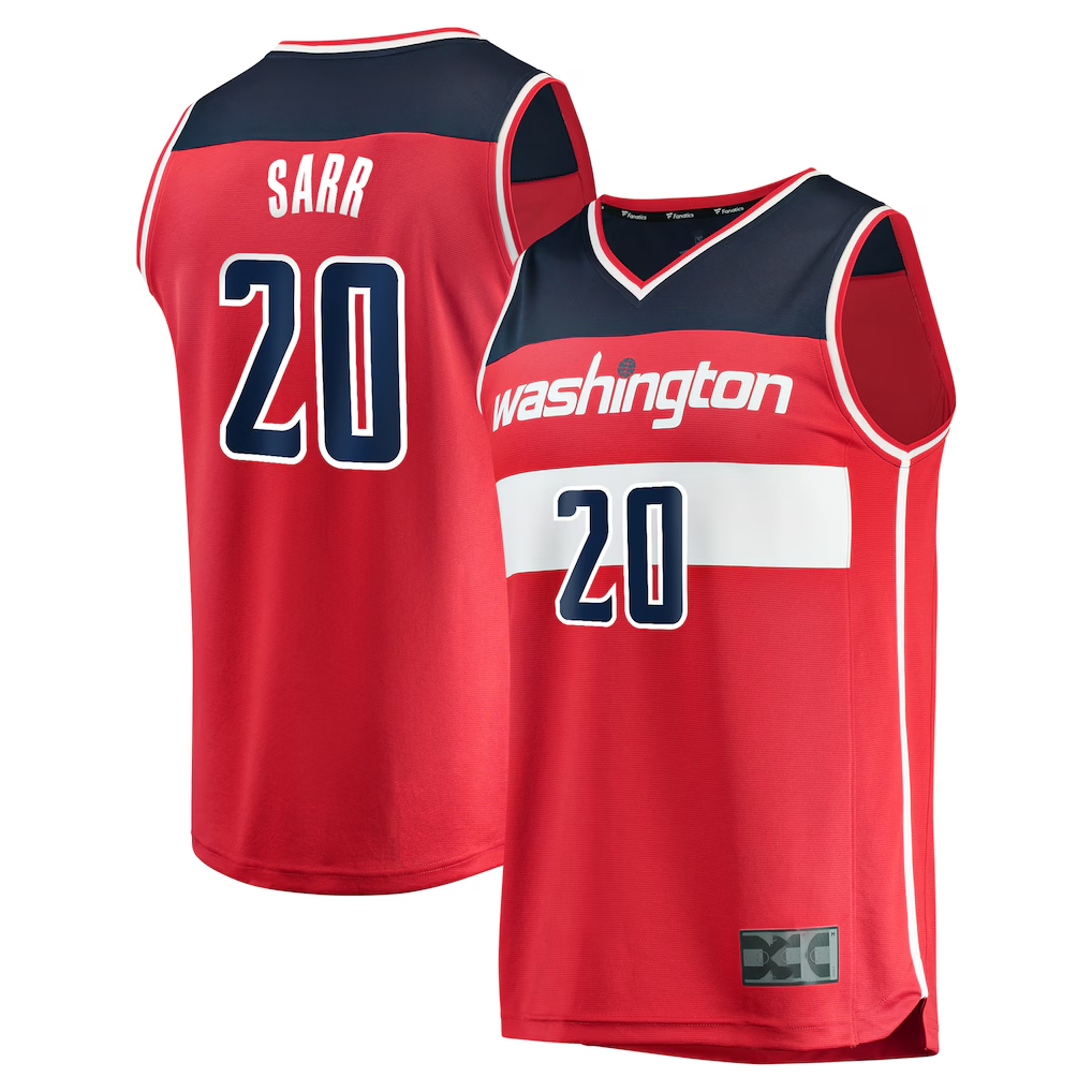 Edoa W.Wizards #20 Alexandre Sarr Red Fast Break Replica Player Jerseys - Icon Edition