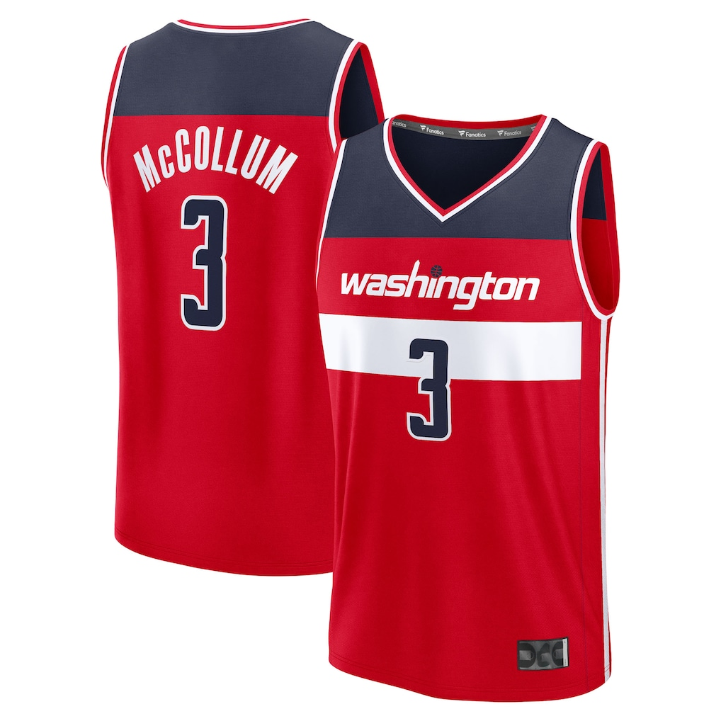 Edoa W.Wizards #3 CJ McCollum Red Fast Break Replica Player Jerseys - Icon Edition