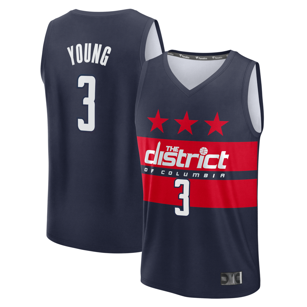 Edoa W.Wizards #3 Trae Young Navy Fast Break - Statement Edition