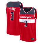 Edoa W.Wizards #3 Trae Young Red Fast Break Jerseys - Icon Edition