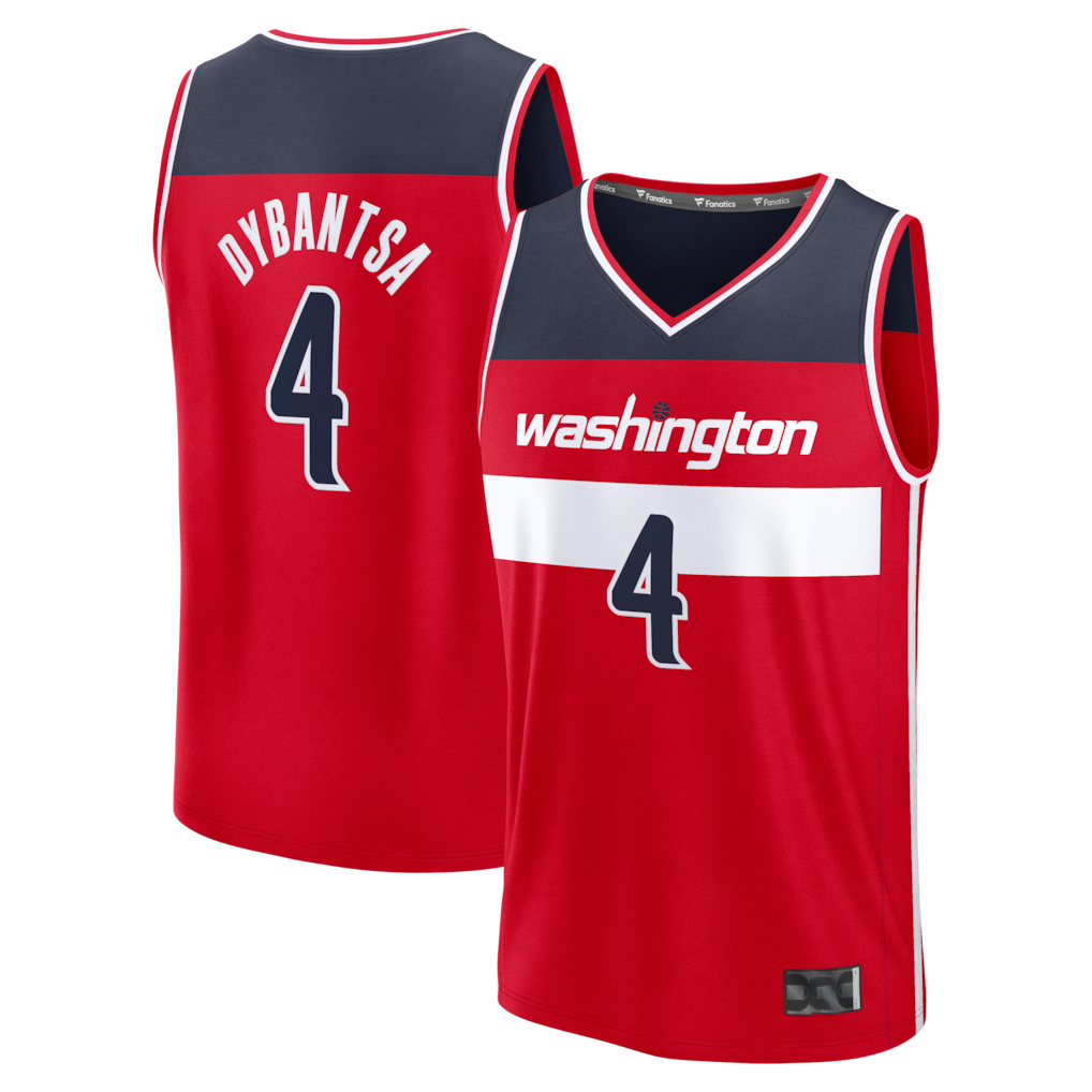 Edoa W.Wizards #4 AJ Dybantsa Red 2026 Draft First Round Pick Fast Break Jersey s- Icon Edition