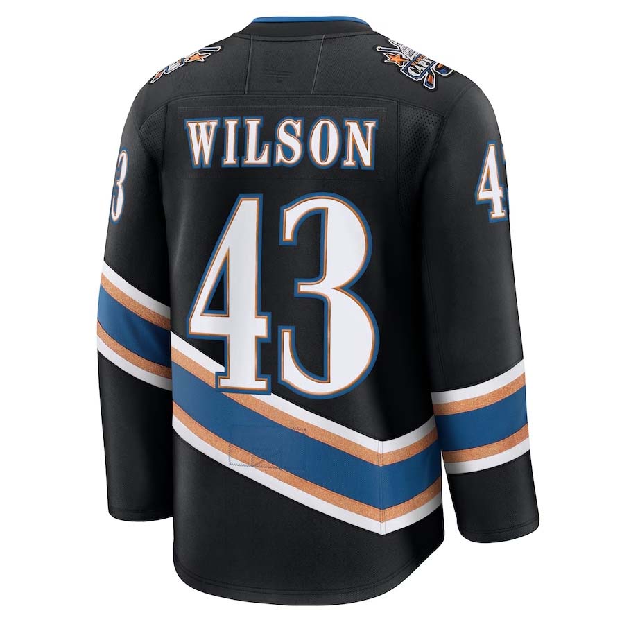 W.Capitals #43 Tom Wilson Fanatics Alternate 50th Anniversary Premium Jersey - Black Stitched American Hockey Jerseys