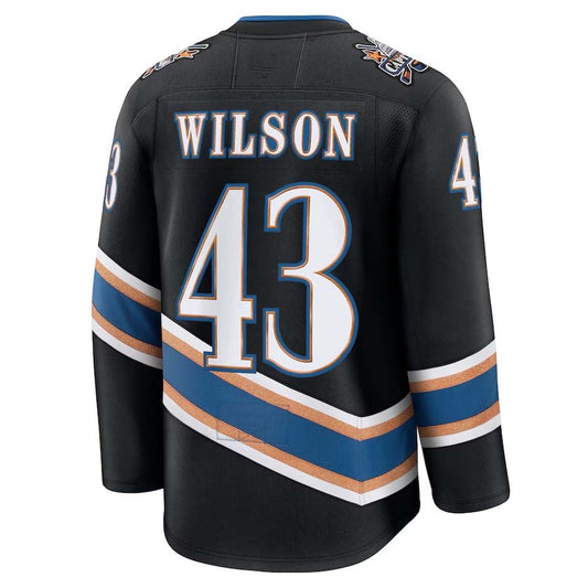 W.Capitals #43 Tom Wilson Fanatics Alternate 50th Anniversary Premium Jersey - Black Stitched American Hockey Jerseys