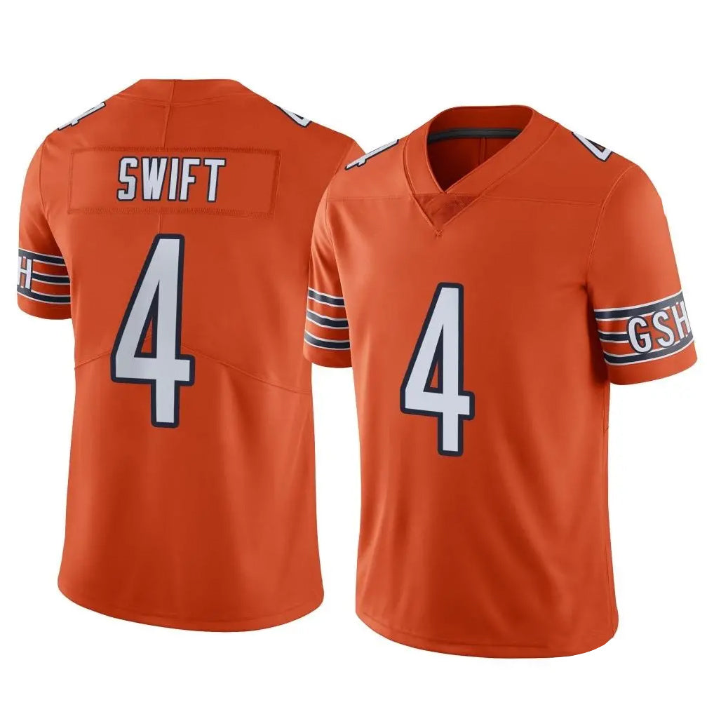 C.Bears #4 D'Andre Swift Player Orange Alternate Vapor Limited Home Game Gdoa Stitched Jerseys