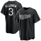 M.Twins #3 Harmon Killebrew Player Black Home Game Fdoa Stitched Jerseys