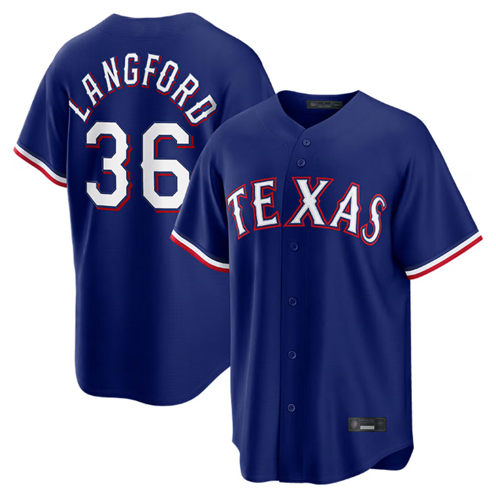 T.Rangers #36 Wyatt Langford Player Royal Home Game Fdoa Stitched Jerseys