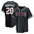 A.Diamondbacks #20 Luis Gonzalez Player Black Home Game Gdoa Stitched Jerseys
