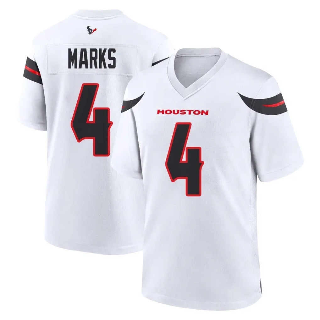 H.Texans #4 Woody Marks Player White Home Game Gdoa Stitched Jerseys