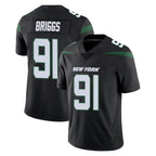 NY.Jets #91 Jowon Briggs Player Stealth Black Limited Vapor Home Game Gdoa Stitched Jerseys