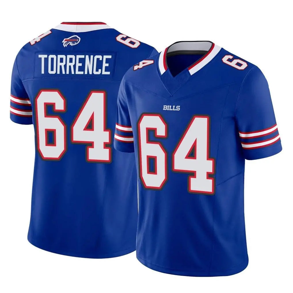 B.Bills #64 O'Cyrus Torrence Player Royal Vapor F.U.S.E. Limited Home Game Gdoa Stitched Jerseys