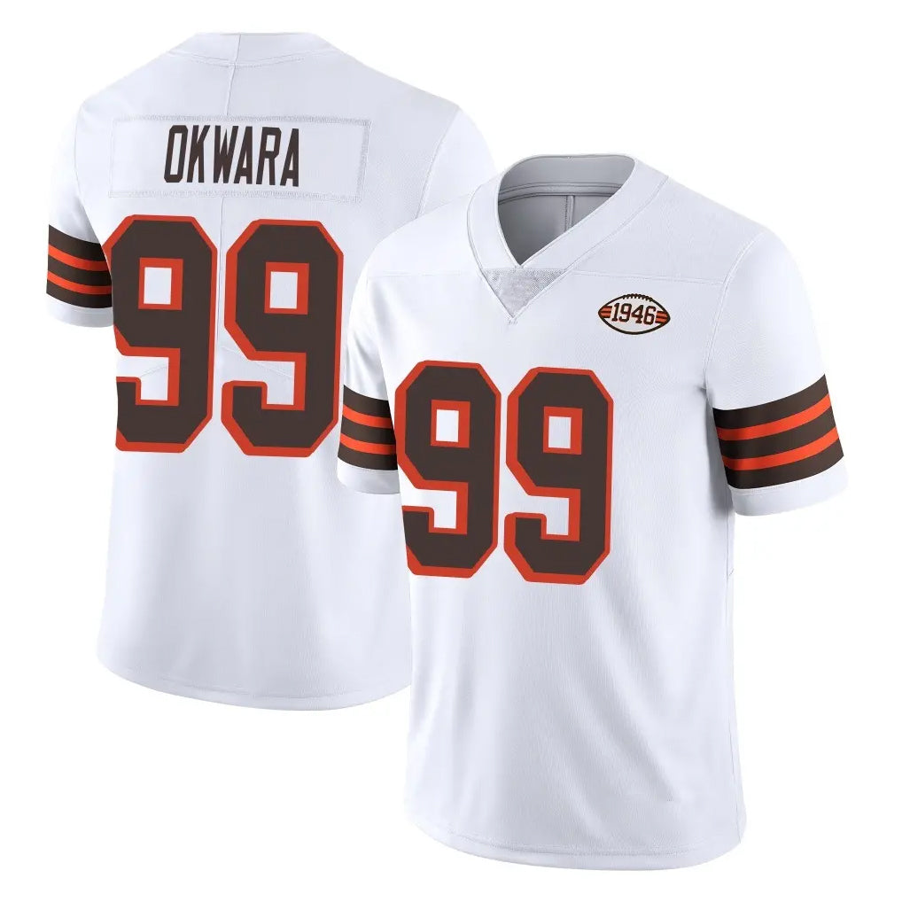C.Browns #99 Julian Okwara Player White Limited  Vapor 1946 Collection Alternate Game Gdoa Stitched Jerseys