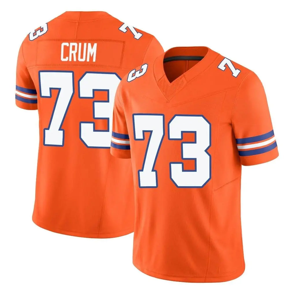 D.Broncos #73 Frank Crum Player Orange Limited Alternate Vapor F.U.S.E. Throwback Game Gdoa Stitched Jerseys