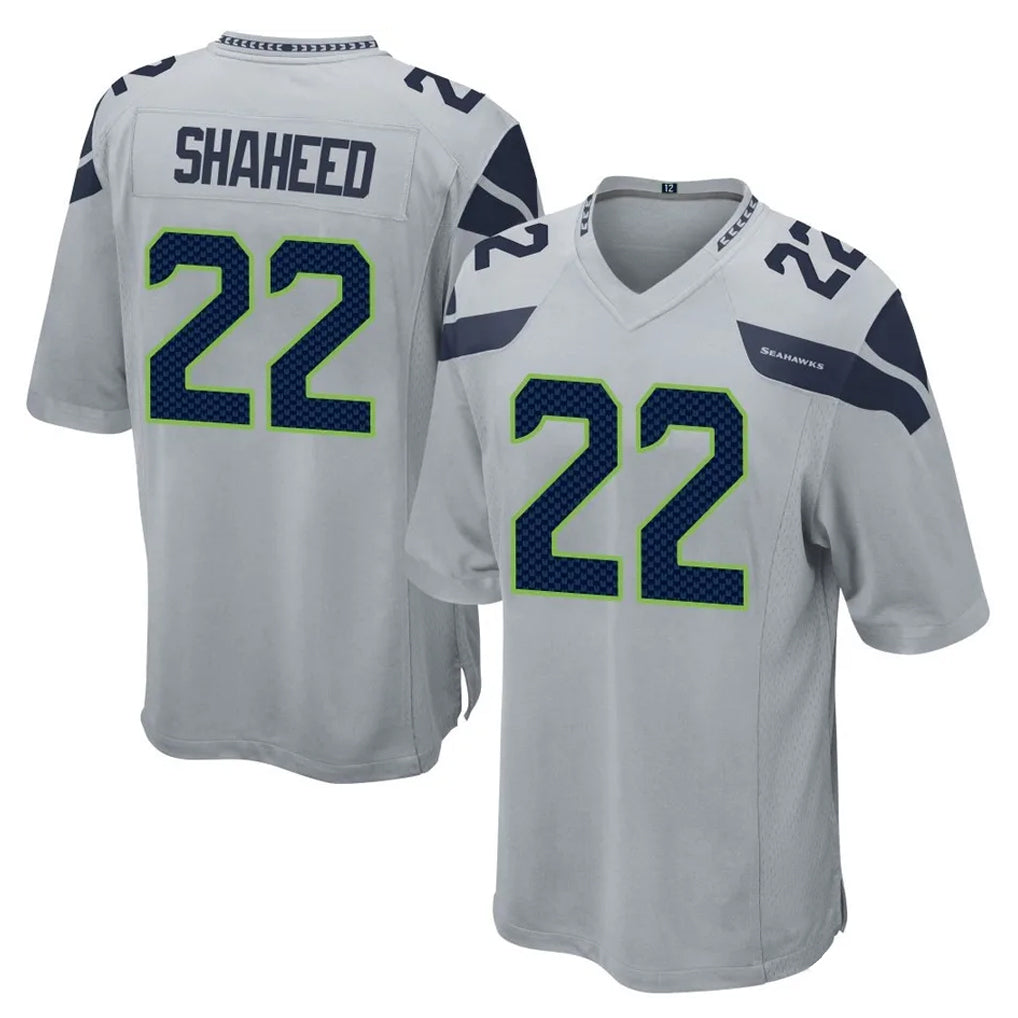 S.Seahawks #22 Rashid Shaheed Player Gray Home Game Gdoa Stitched Jerseys