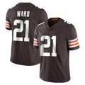 C.Browns #21 Denzel Ward Player Brown Color Vapor Untouchable Limited Home Game Gdoa Stitched Jerseys