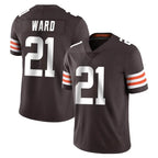 C.Browns #21 Denzel Ward Player Brown Color Vapor Untouchable Limited Home Game Gdoa Stitched Jerseys