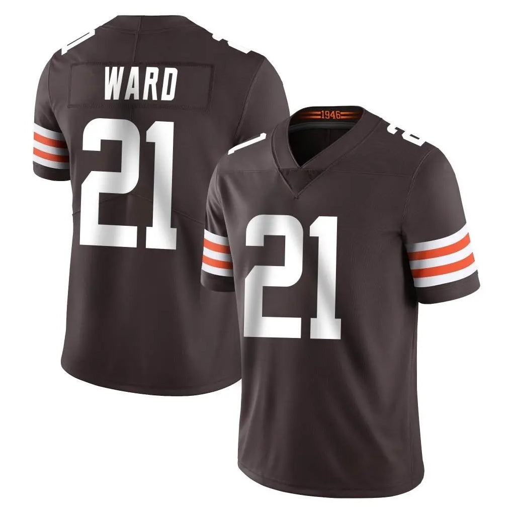 C.Browns #21 Denzel Ward Player Brown Color Vapor Untouchable Limited Home Game Gdoa Stitched Jerseys