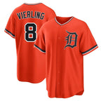D.Tigers #8 Matt Vierling Player Orange Home Game Gdoa Stitched Jerseys