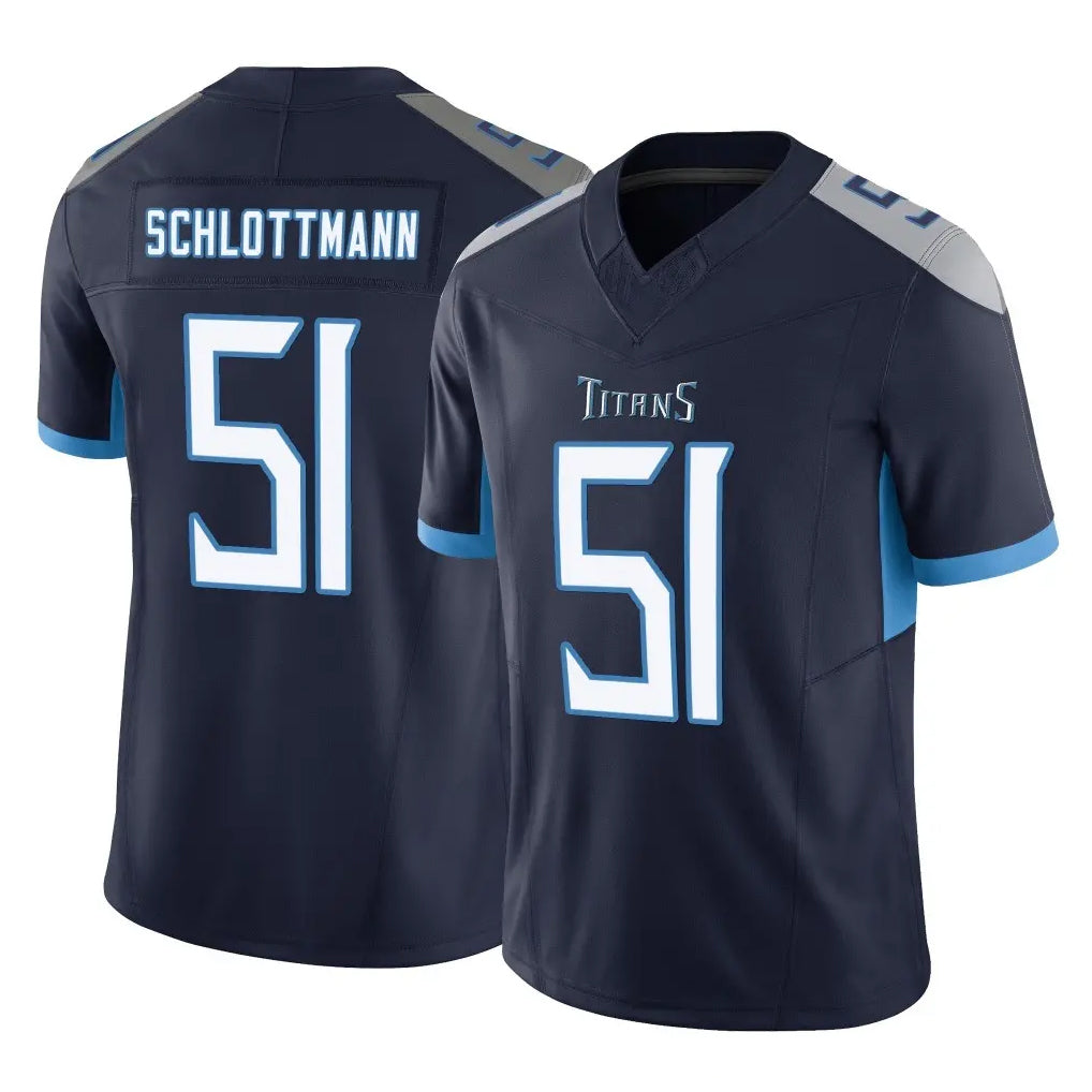 T.Titans #51 Austin Schlottmann Player Navy Limited Vapor F.U.S.E. Home Game Gdoa Stitched Jerseys