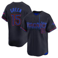 T.Blue Jays #15 Chad Green Player Black&Blue City Connect Limited Fdoa Stitched Jerseys