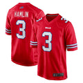 B.Bills #3 Damar Hamlin Player Red Home Game Gdoa Stitched Jerseys
