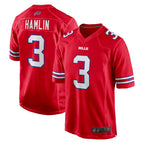 B.Bills #3 Damar Hamlin Player Red Home Game Gdoa Stitched Jerseys