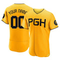 Custom P.Pirates Gold City Connect Limited Elite Home Game Any Name & Number Gdoa Stitched Jerseys