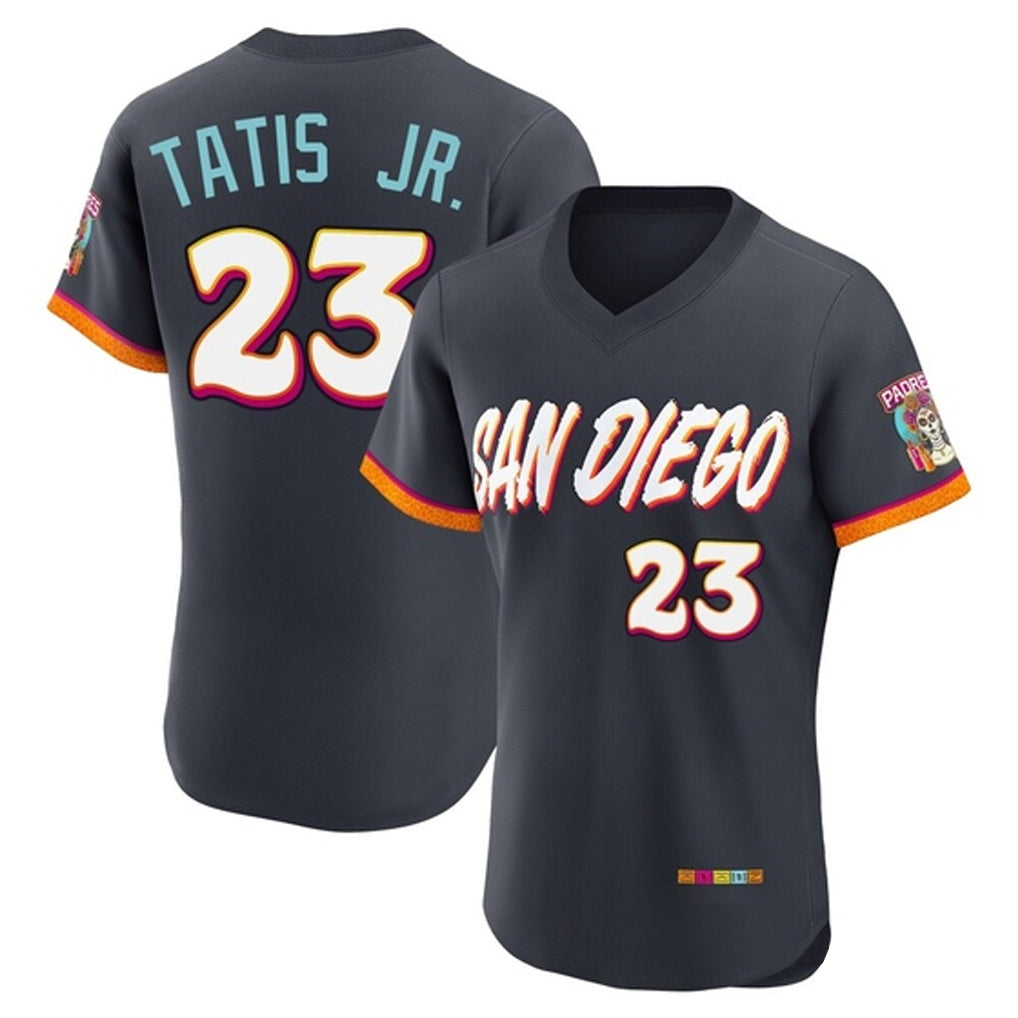 S.Diego Padres #23 Fernando Tatis Jr Player Obsidian 2026 City Connect Home Elite T-shirt Fdoa Stitched Jerseys