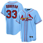 St. Louis Cardinals #33 Brendan Donovan Player Light Blue Home Game Fdoa Stitched Jerseys